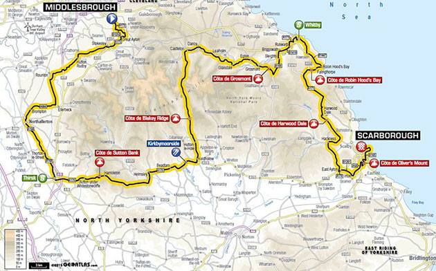 Tour of Yrkshire stage 3 map